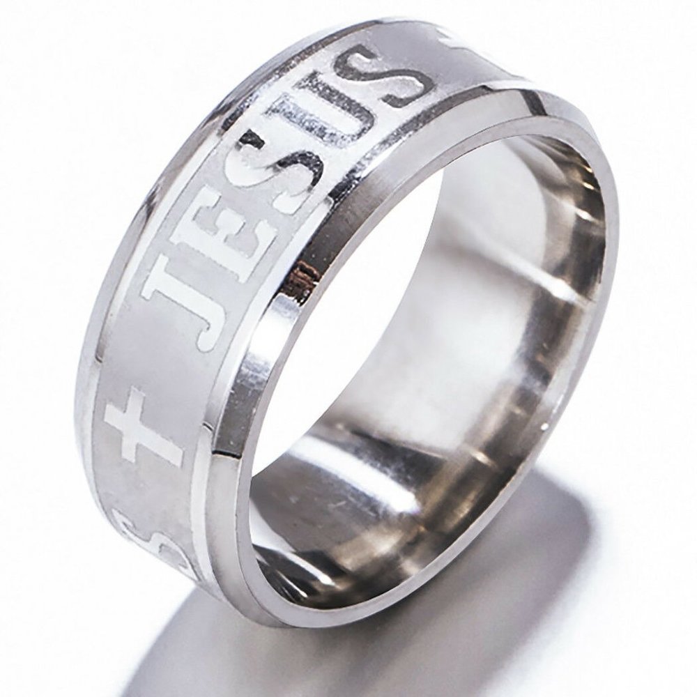 Stainless Steel JESUS RING - Picture 2 of 5